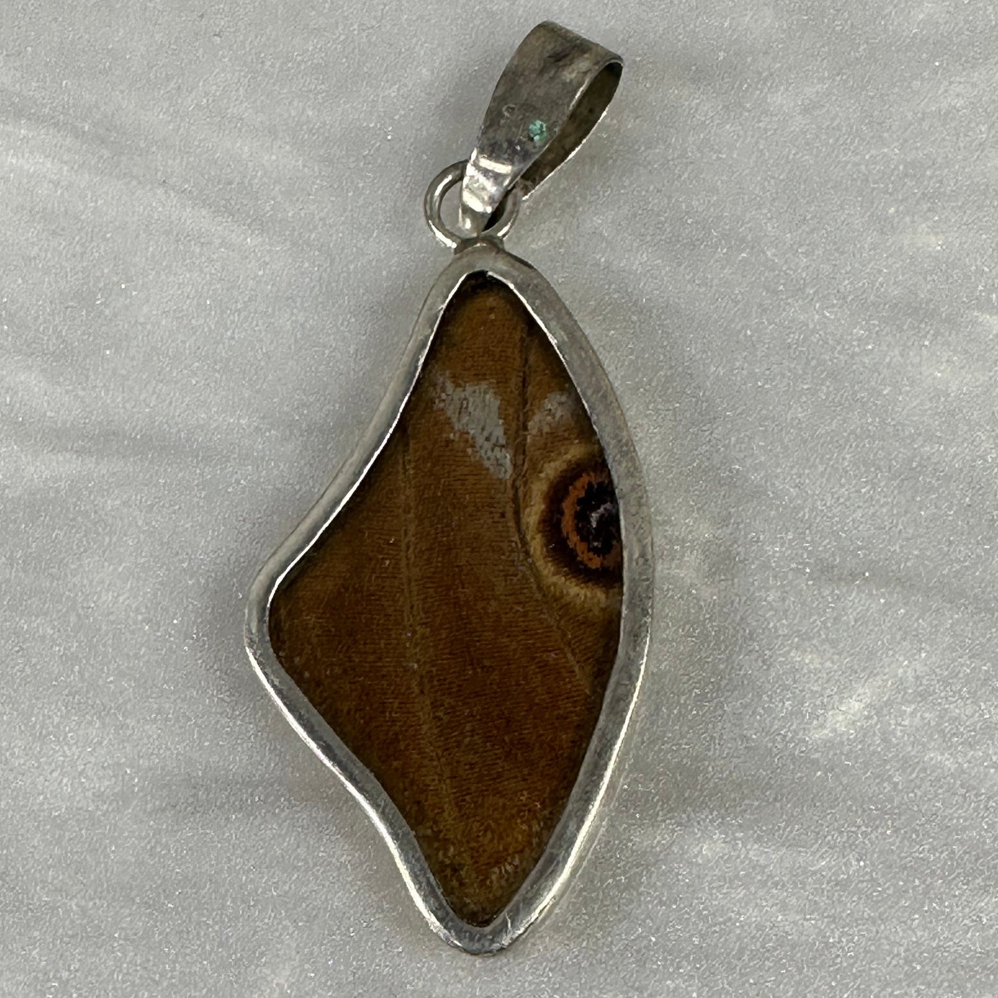 Blue Morfo Butterfly Wing Pendant in Sterling silver