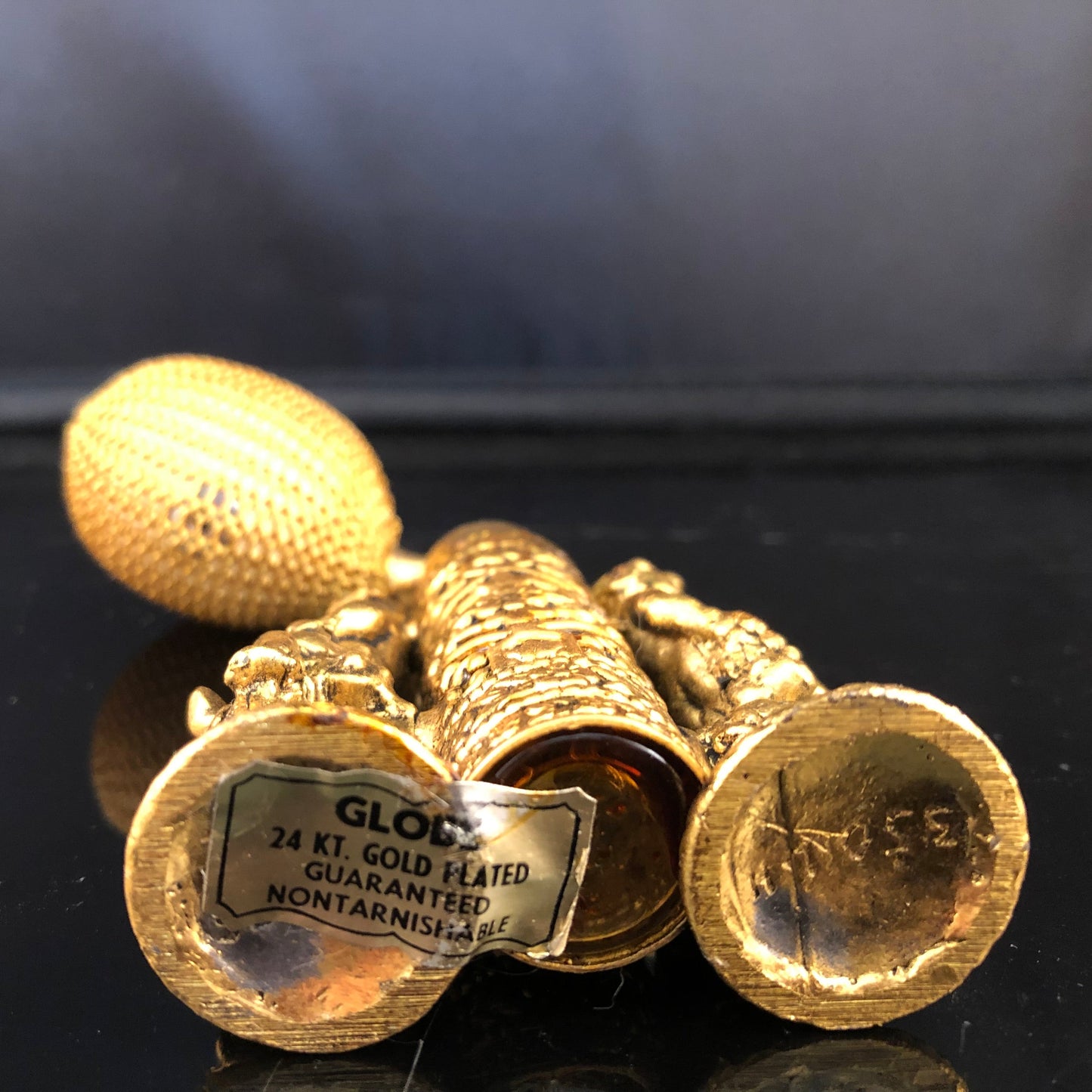 Vintage Globe Cherub Perfume atomizer- Plated in 24K gold