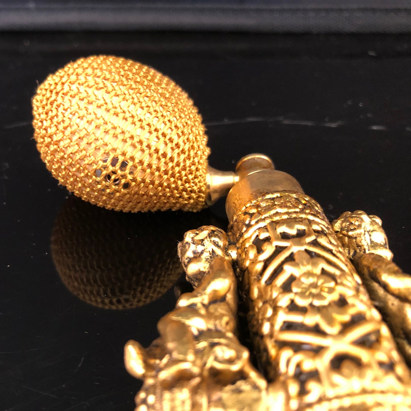 Vintage Globe Cherub Perfume atomizer- Plated in 24K gold