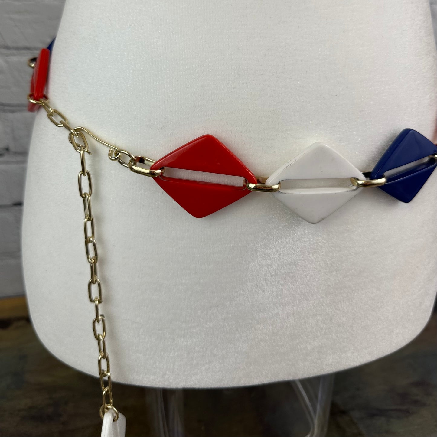Red, White and Blue Lucite link belt
