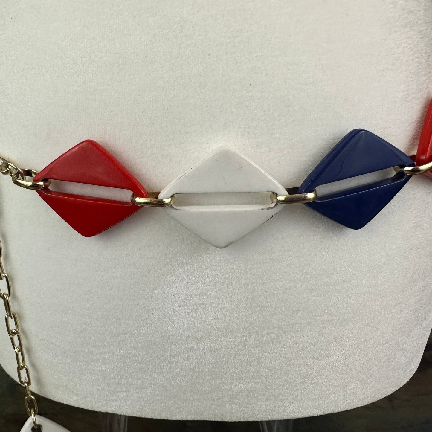 Red, White and Blue Lucite link belt