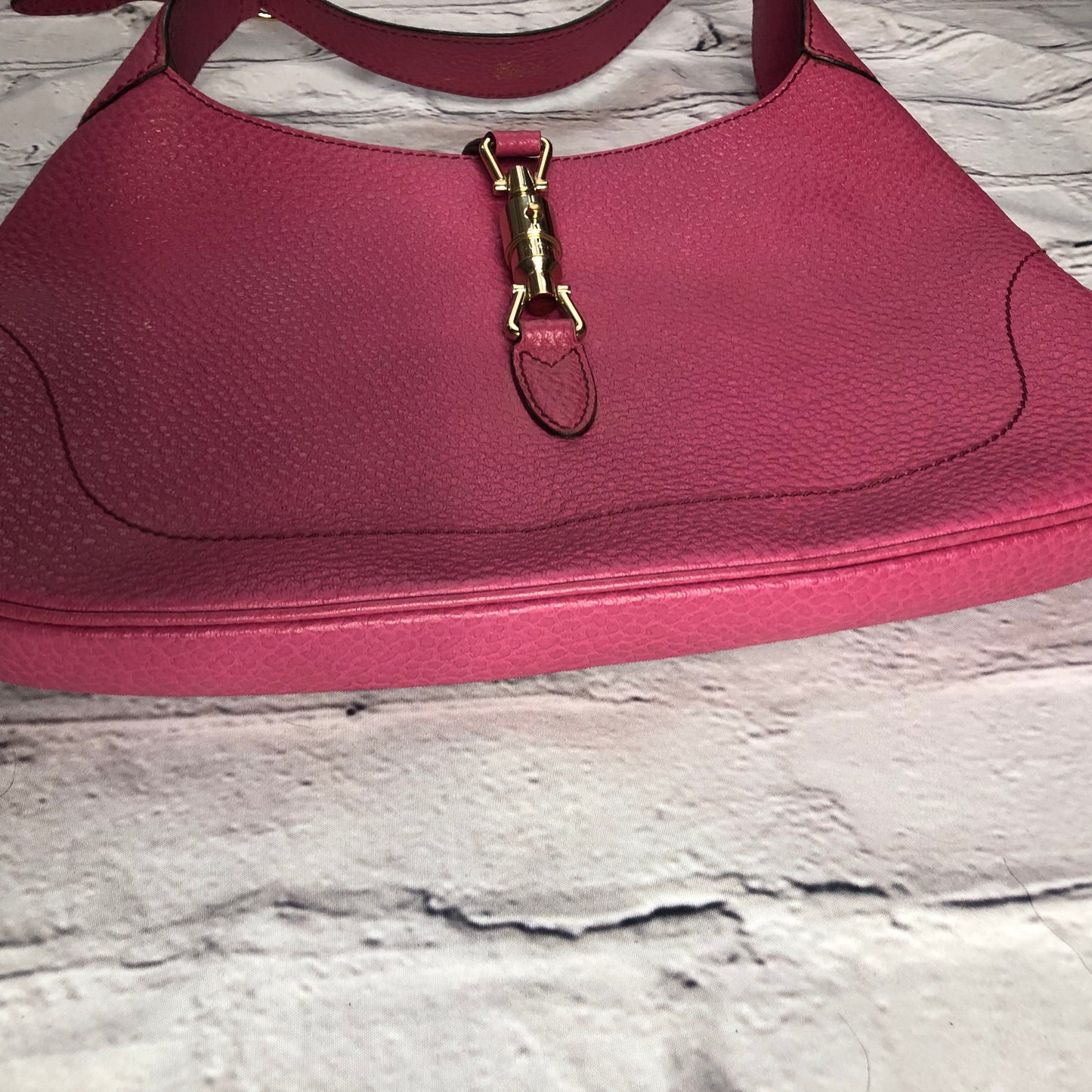Vintage Pink Pebbled Leather “Jackie” Gucci Purse