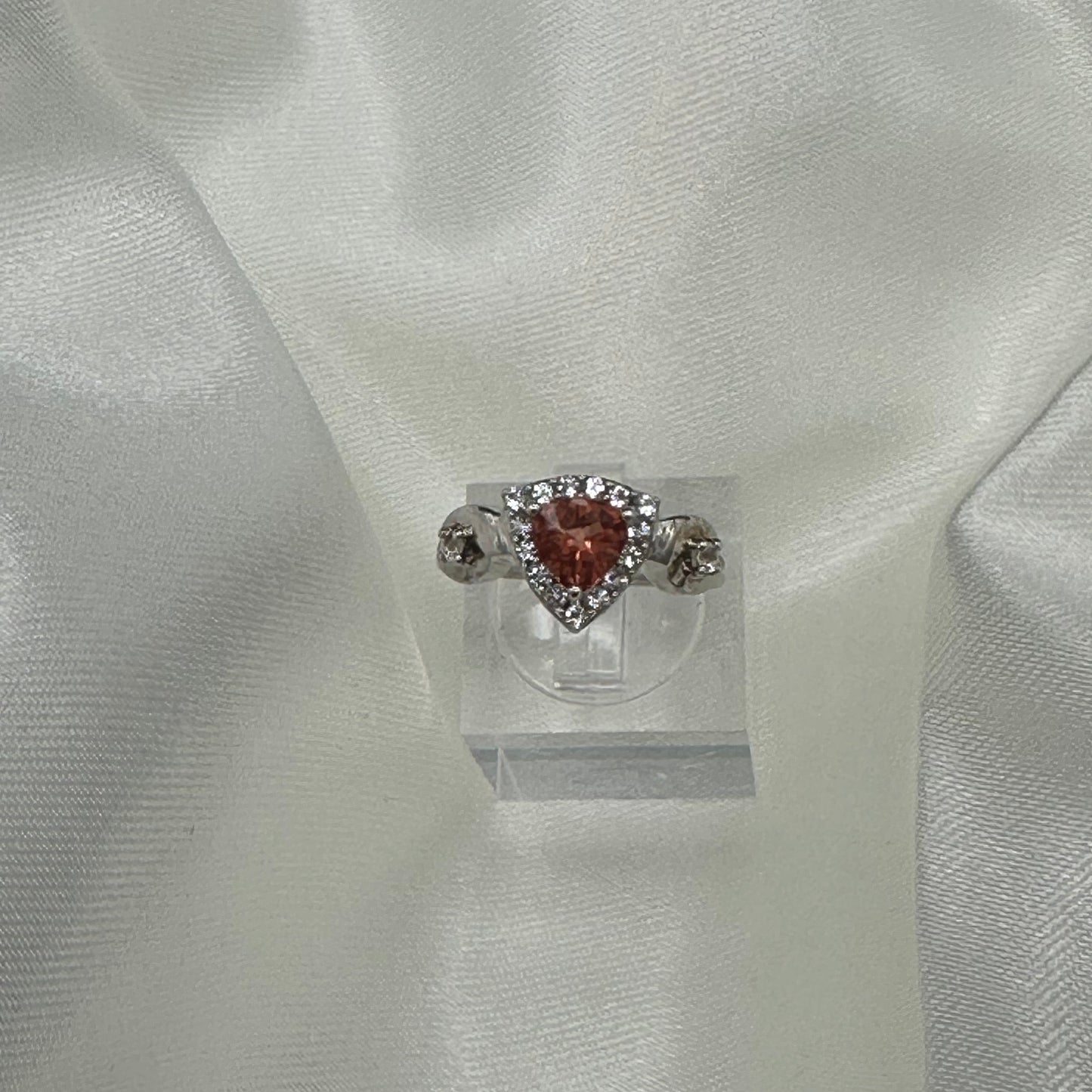 Mongolian Andesine and White Topaz Ring- set in Sterling Silver