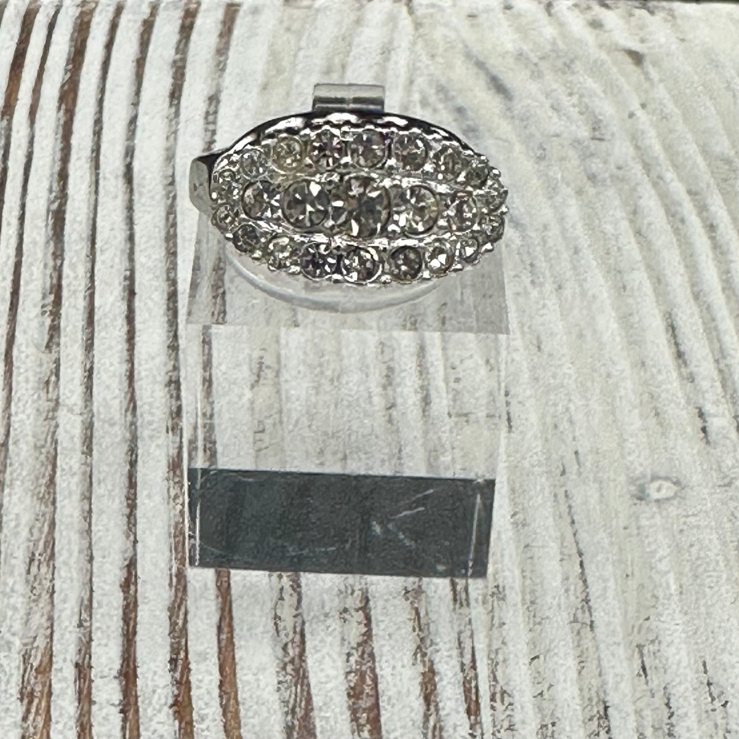 Rhinestone Ring in Rhodium plated sterling silver