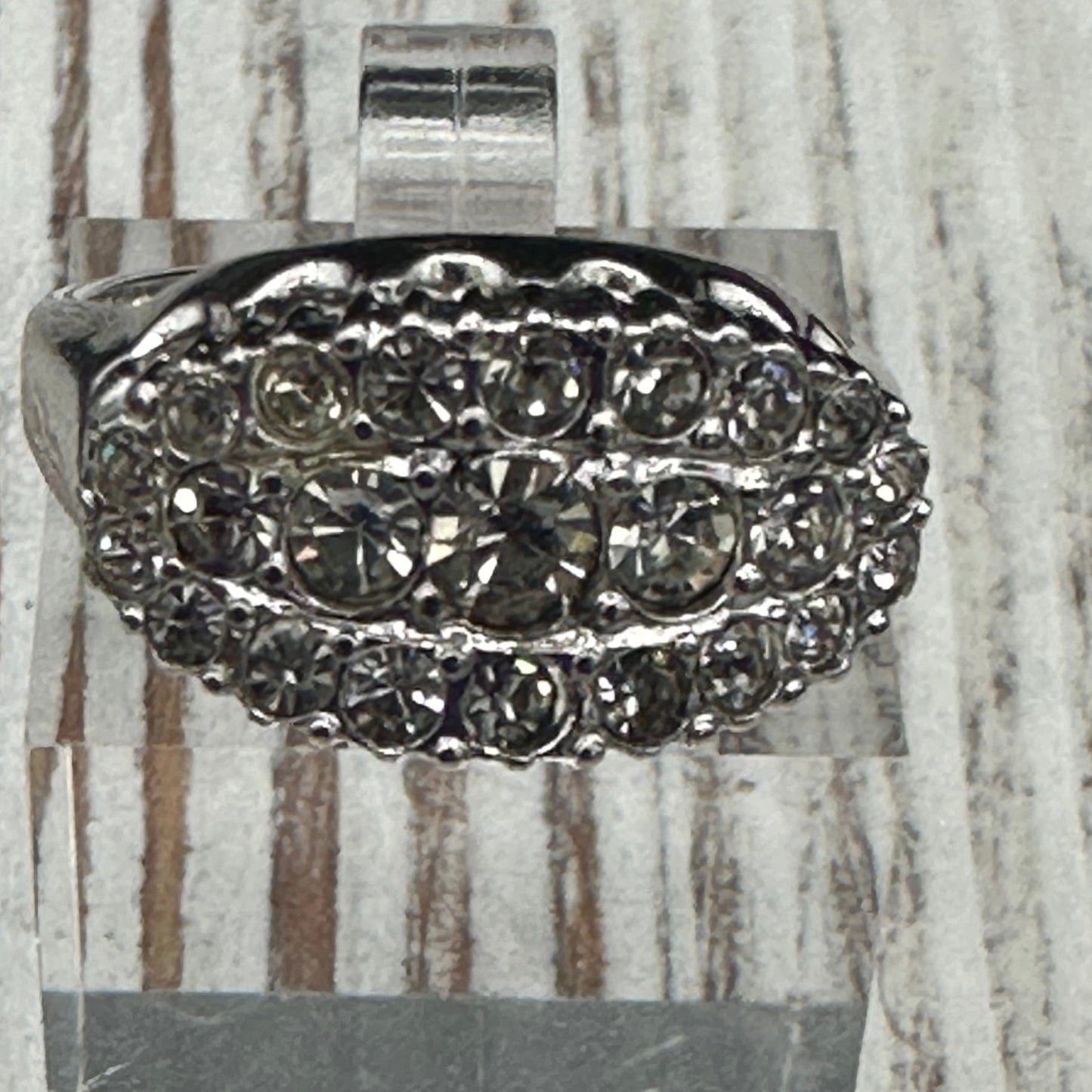 Rhinestone Ring in Rhodium plated sterling silver