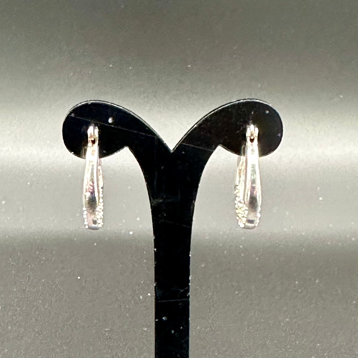 Vintage Napier Silver and Pave Crystal Hoop Earrings
