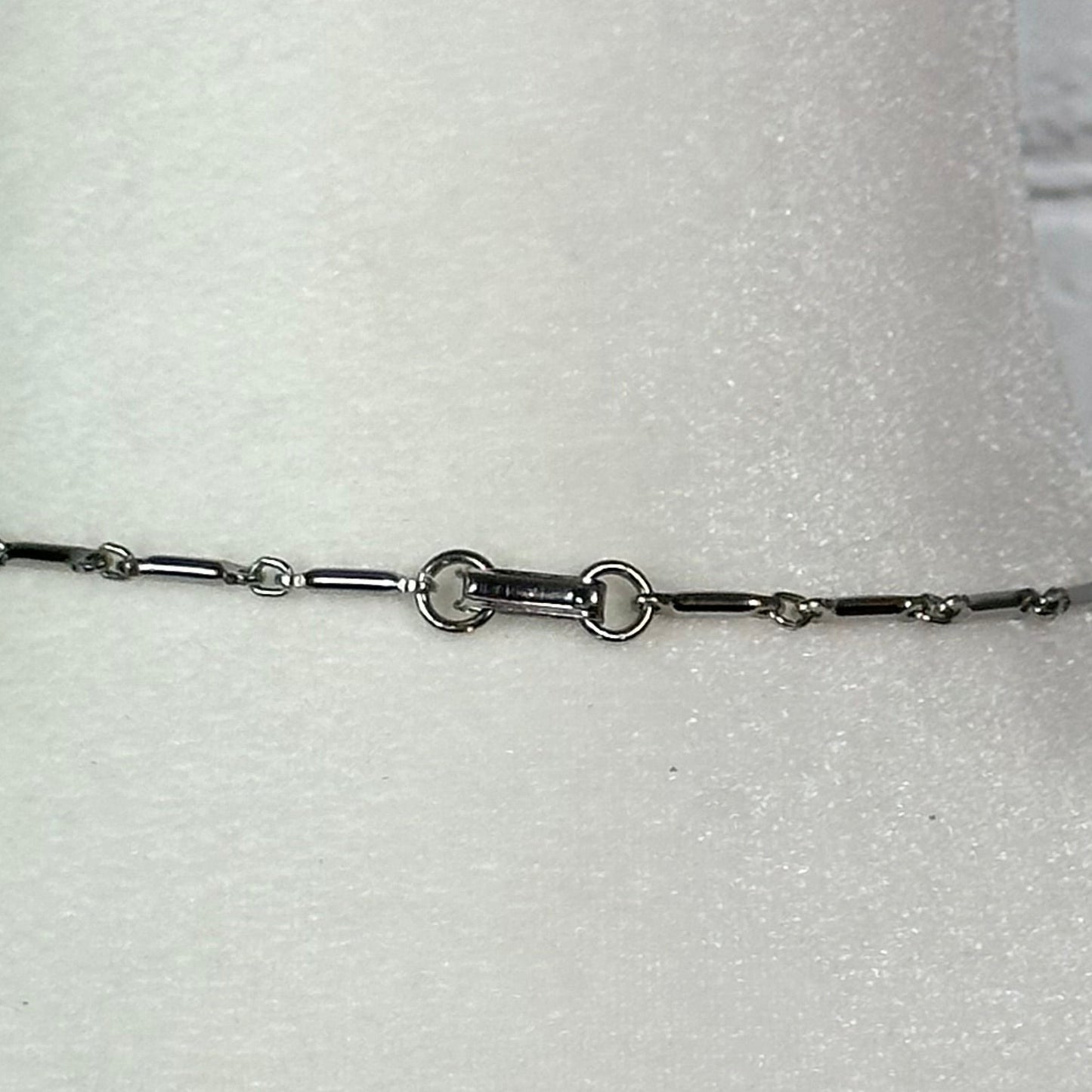 Aquamarine and White Crystal floral spray set in Rhodium Plating Necklace