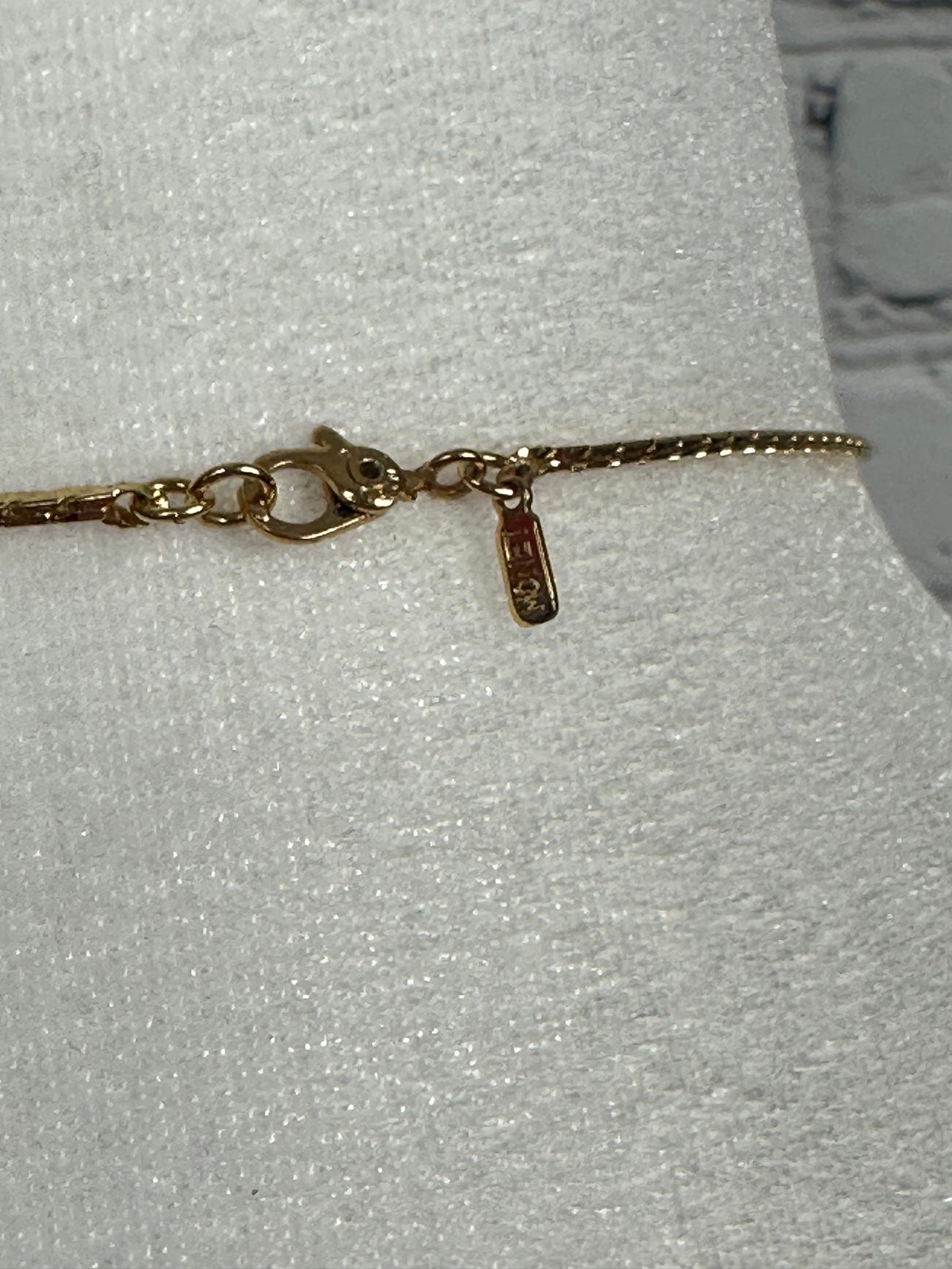Vintage Monet Cream and Gold tone Lily Flower Necklace