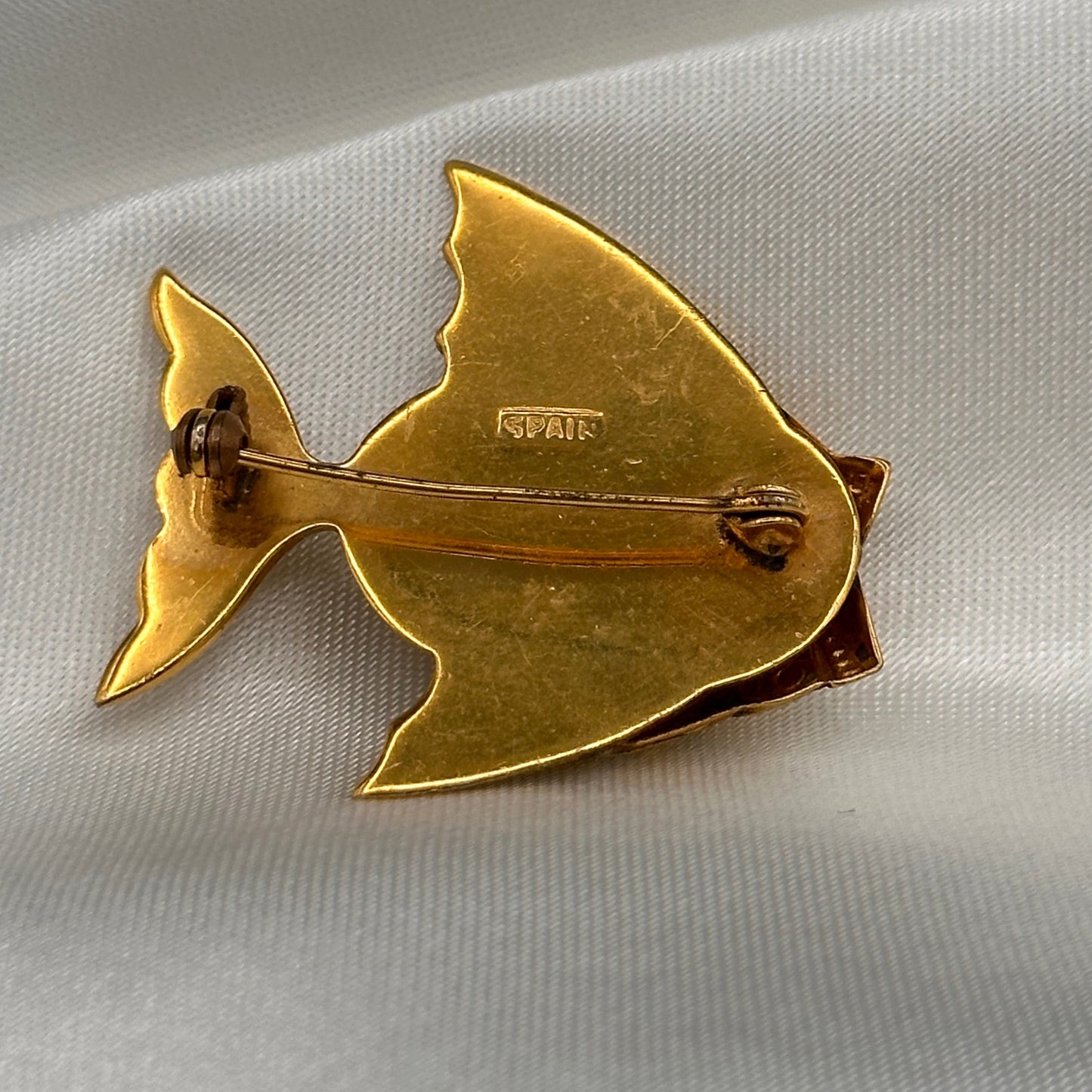 Damascene Toledo-Ware Fish with Faux Pearl Body