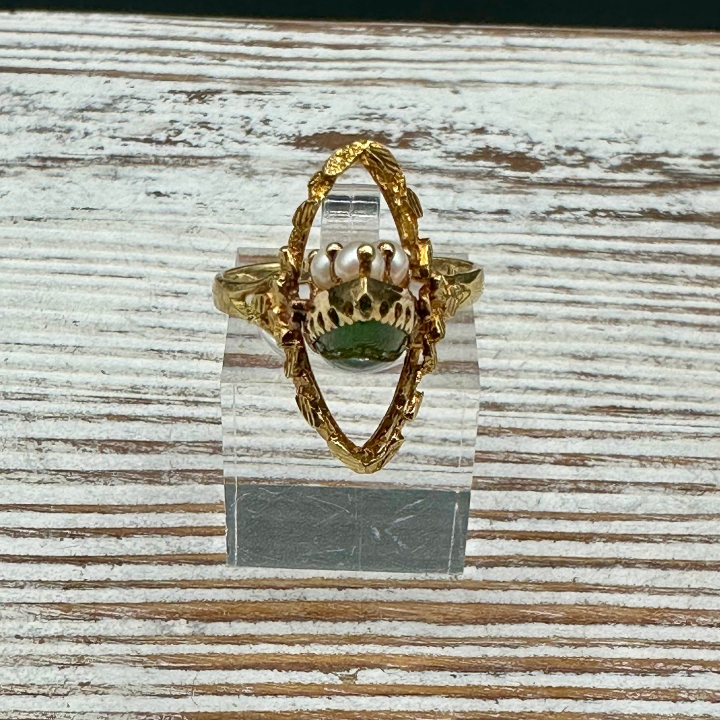 RARE Vintage/Antique Flip Ring in 18K yellow gold .