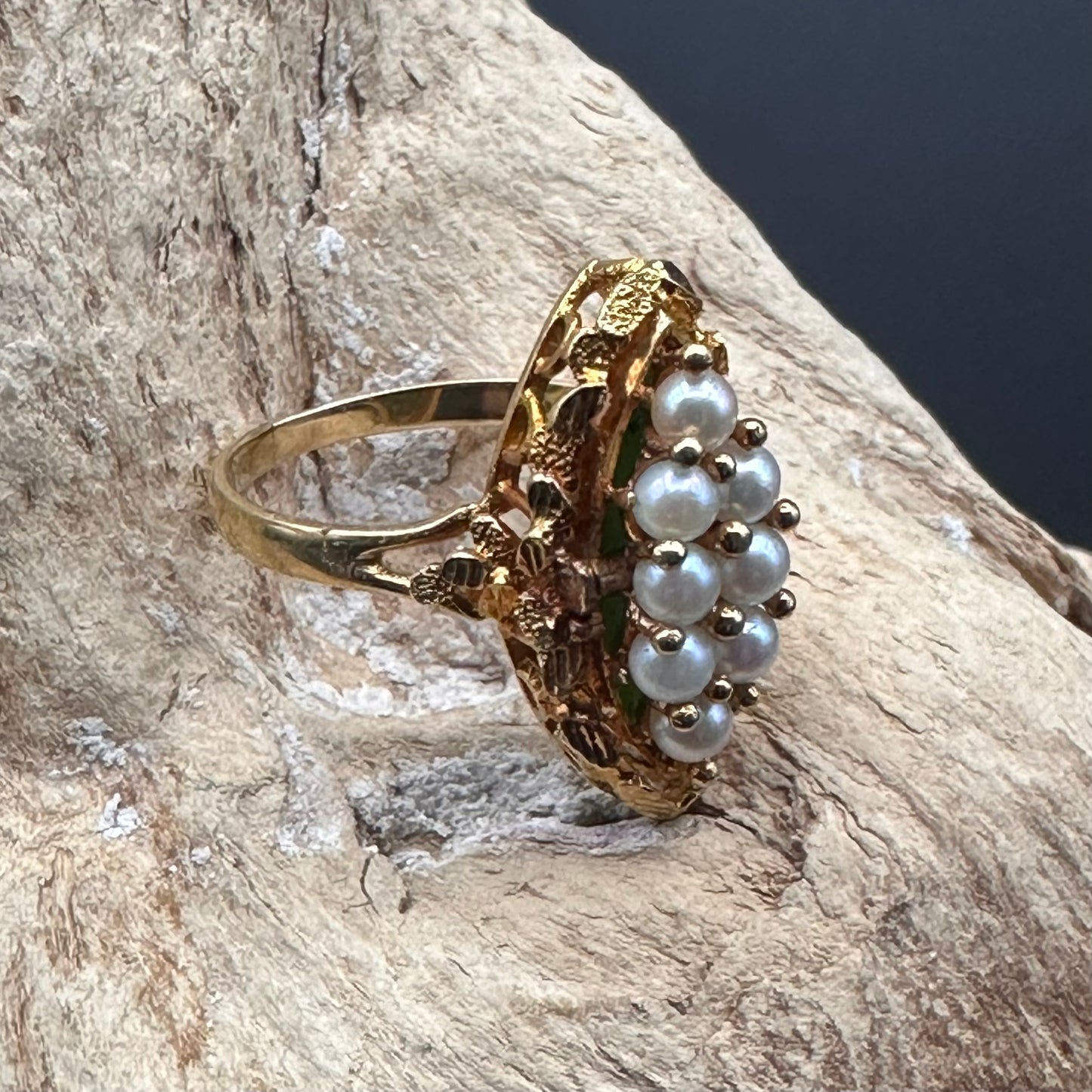 RARE Vintage/Antique Flip Ring in 18K yellow gold .