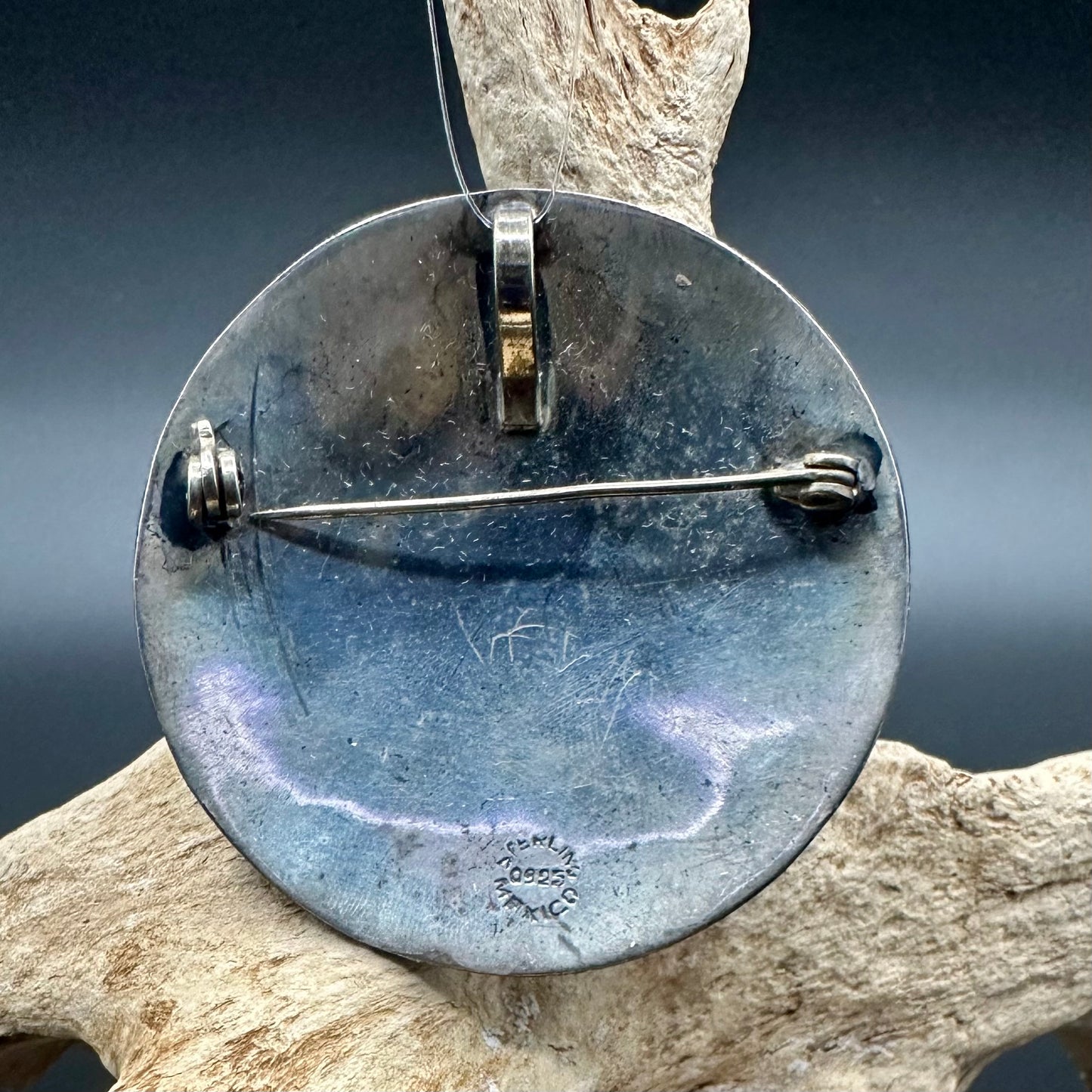 Hand Engraved Poppy Pendant/Brooch in Sterling Silver