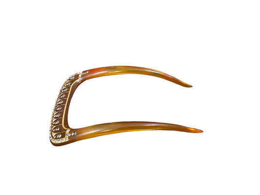 Vintage Celluloid Hair comb with Rhinestone accents
