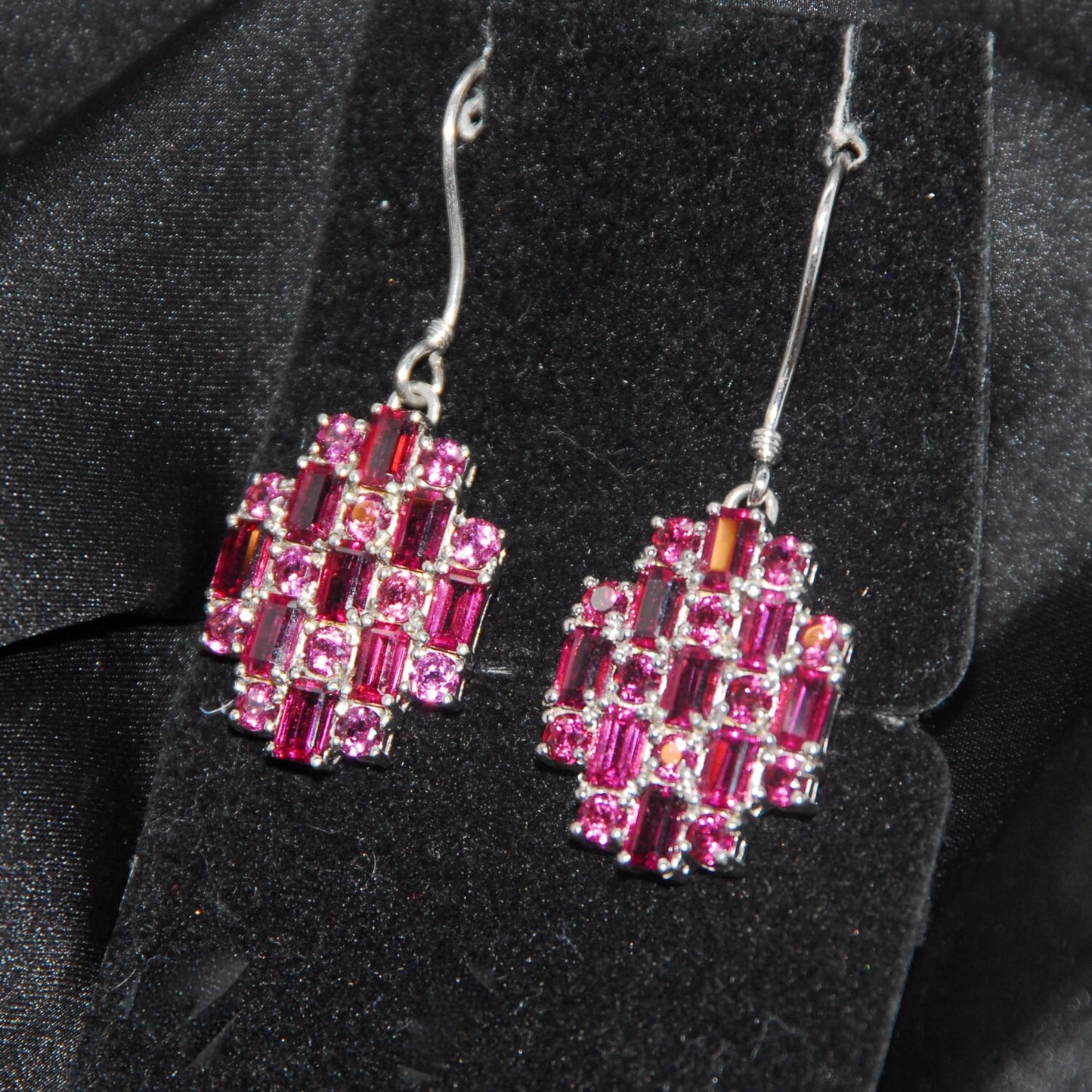 Umba River Rhodolite Garnet and Silver drop earrings