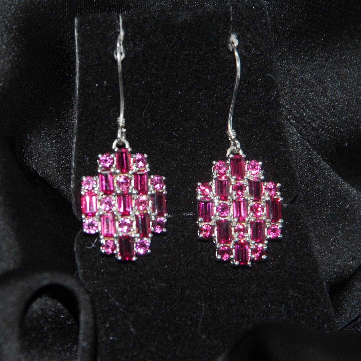 Umba River Rhodolite Garnet and Silver drop earrings