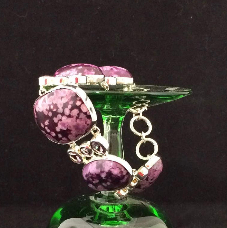 Amethyst and purple stone Bracelet in Sterling Silver