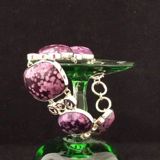 Amethyst and purple stone Bracelet in Sterling Silver
