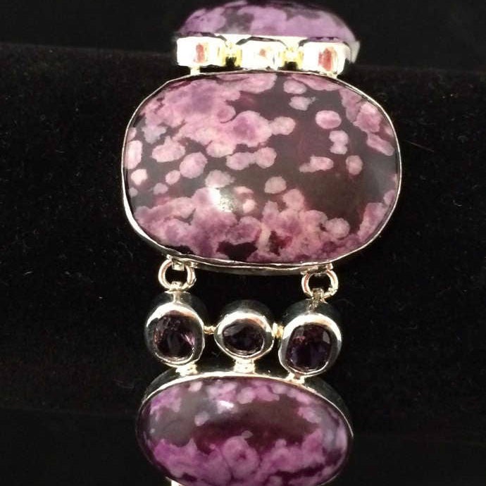Amethyst and purple stone Bracelet in Sterling Silver