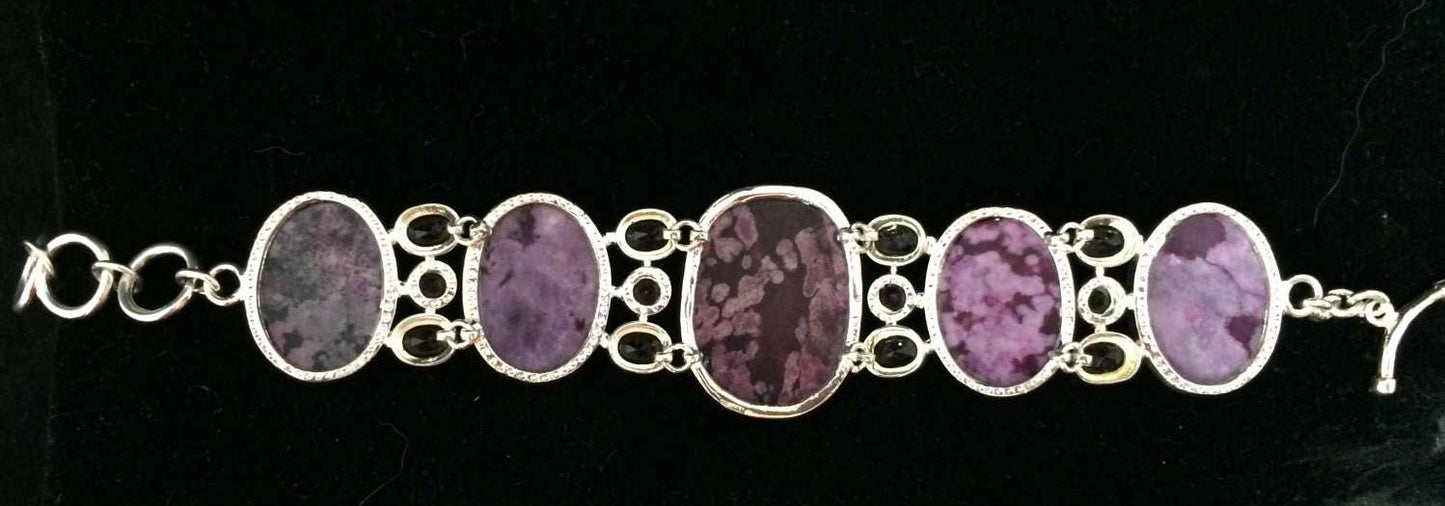 Amethyst and purple stone Bracelet in Sterling Silver