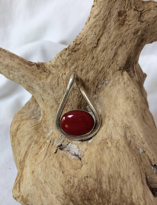 Faux Coral pendant in Sterling SIlver