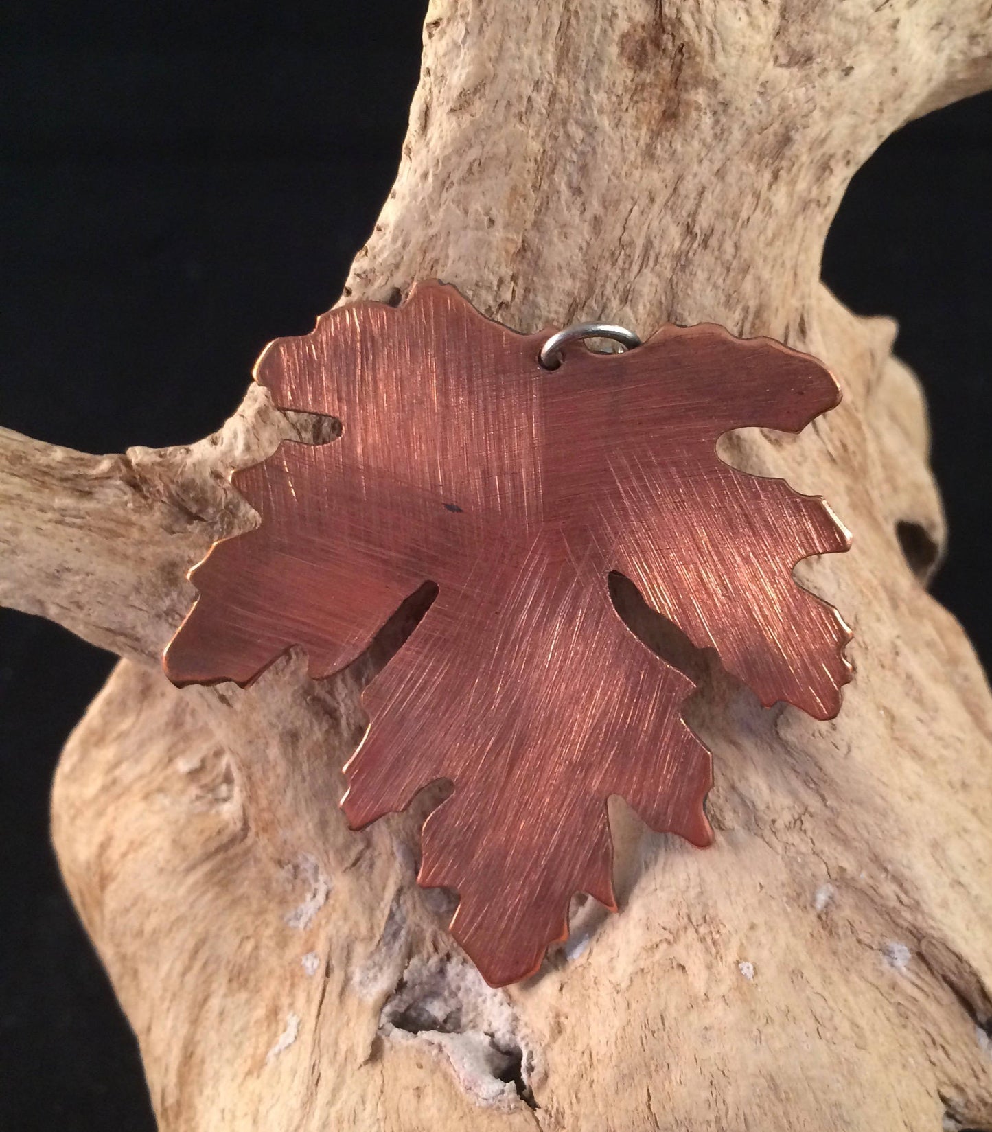 Enamel Maple Leaves on Copper  Pendant and Earring set
