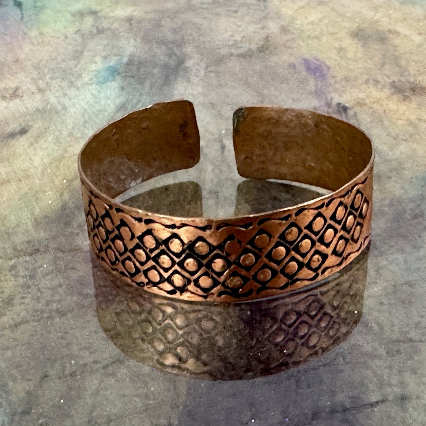 Stamped Copper Cuff Bracelet