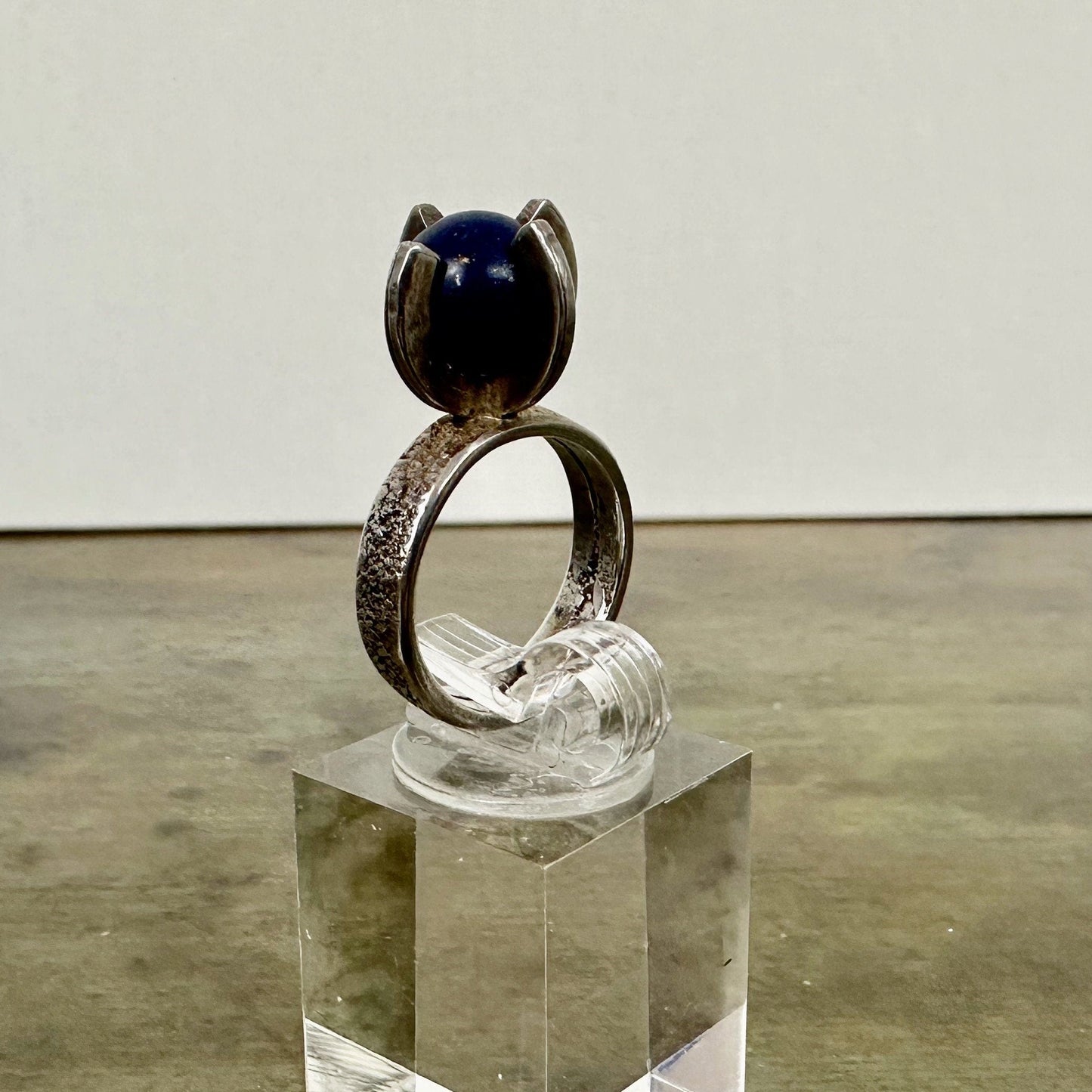 Lapis Lazuli Claw/Cage Ring in Sterling Silver