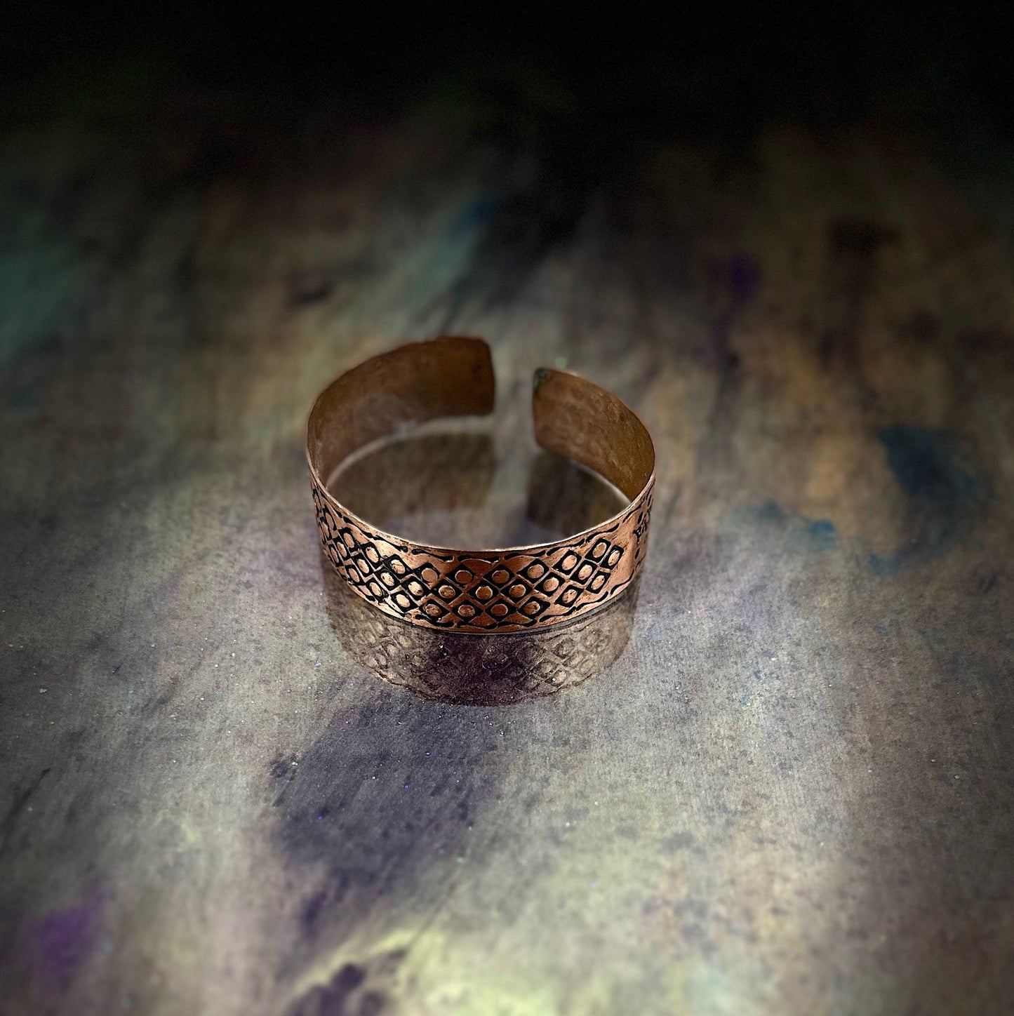 Stamped Copper Cuff Bracelet