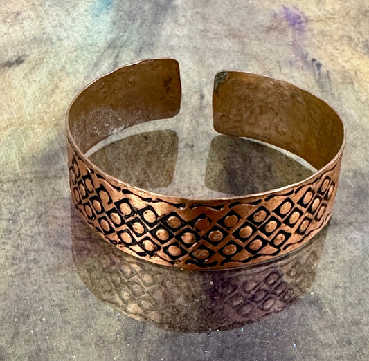 Stamped Copper Cuff Bracelet