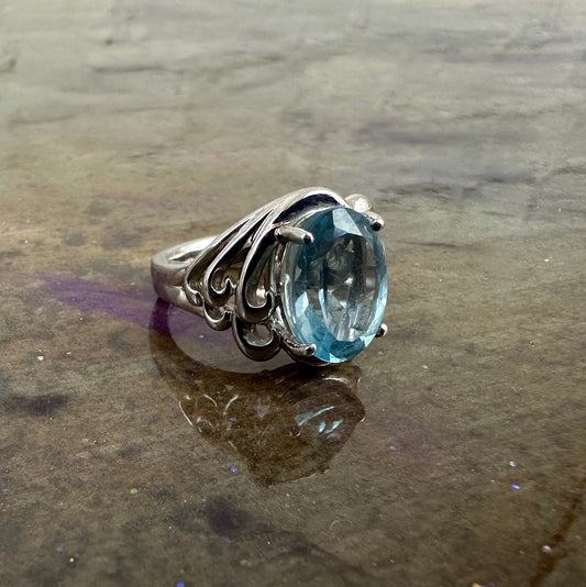 Blue Topaz and Sterling Silver ring