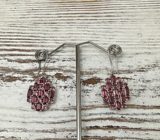 Umba River Rhodolite Garnet and Silver drop earrings