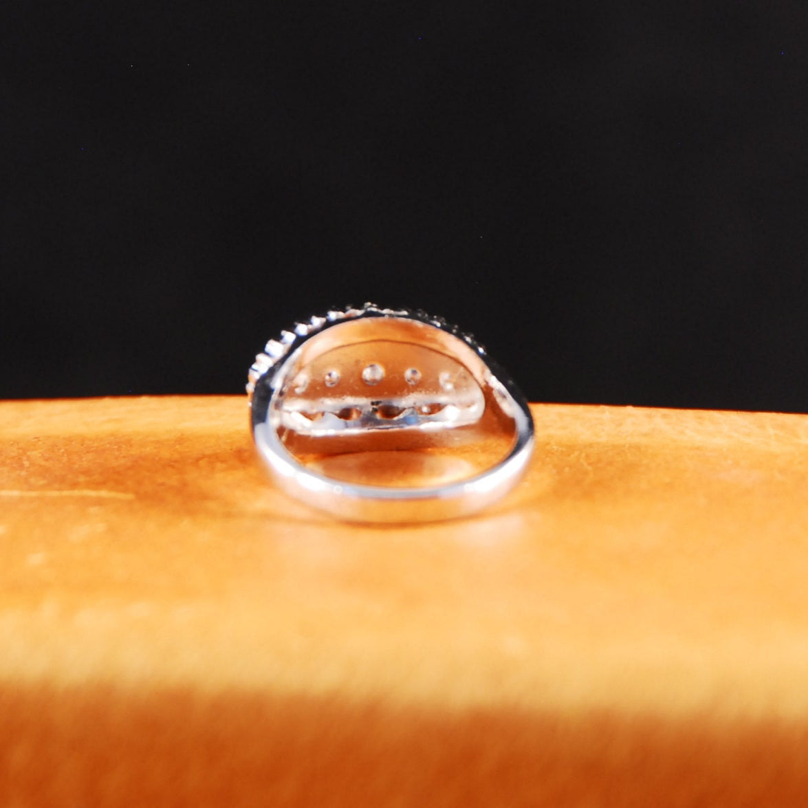 Rhinestone Ring in Rhodium plated sterling silver