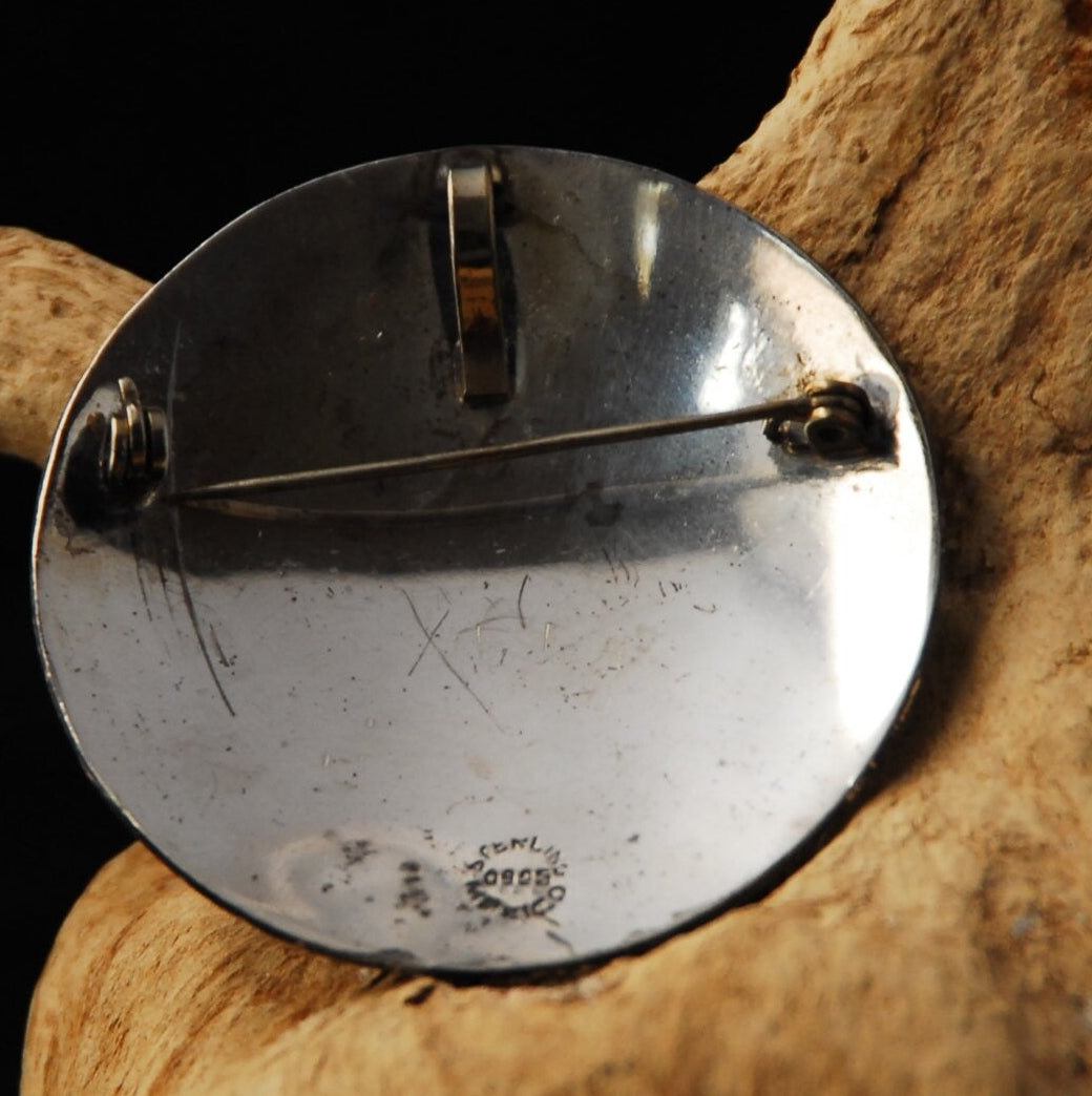 Hand Engraved Poppy Pendant/Brooch in Sterling Silver