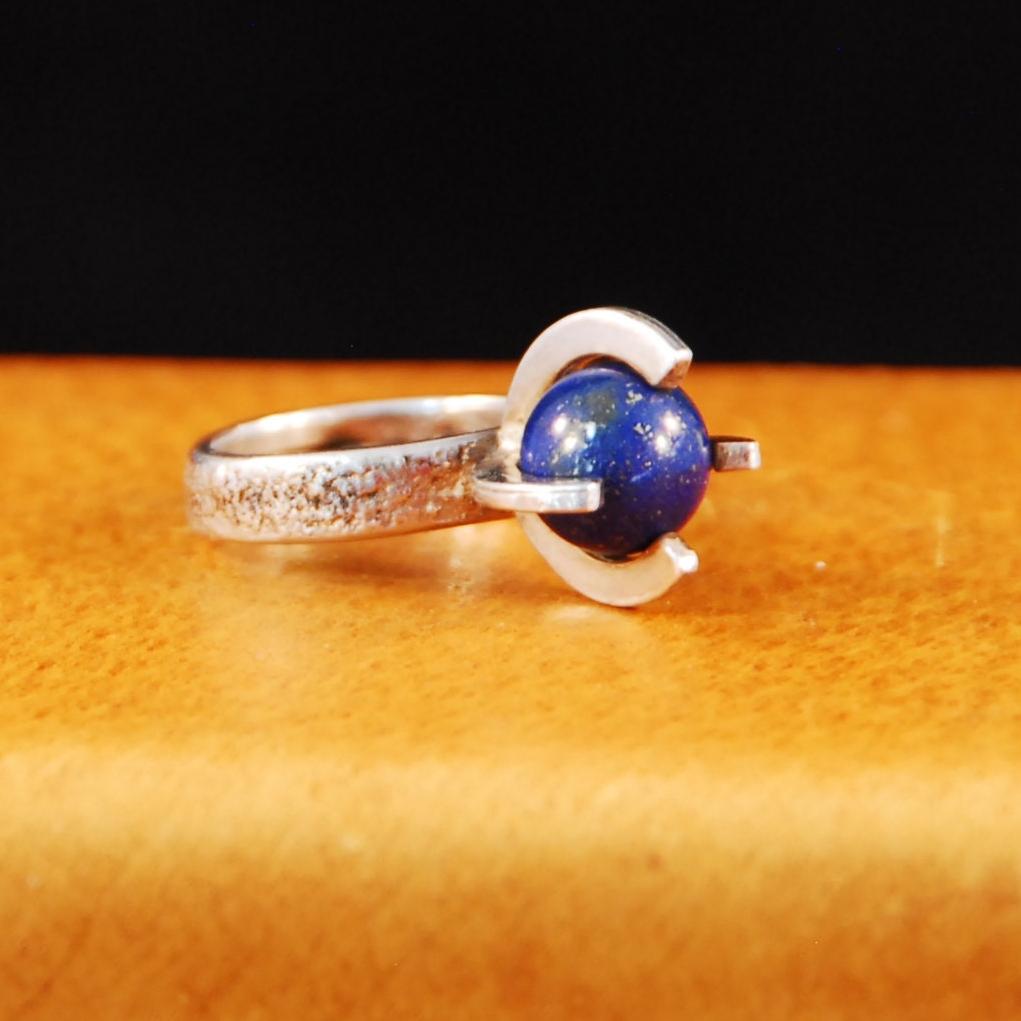 Lapis Lazuli Claw/Cage Ring in Sterling Silver