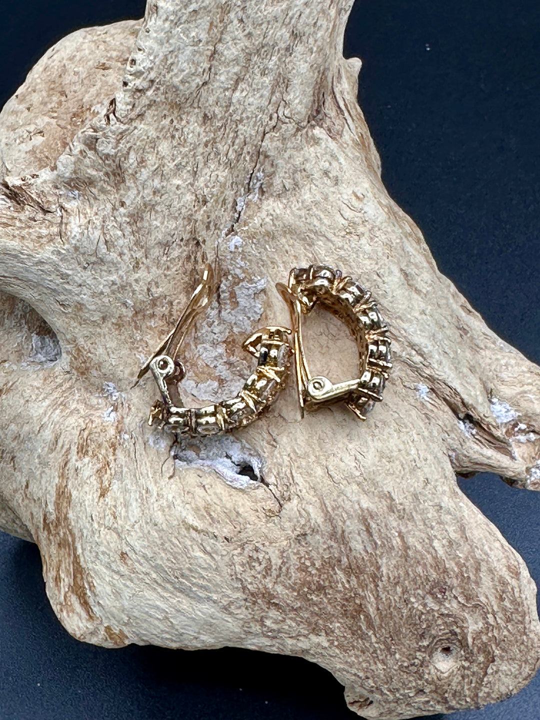 Vintage Caspian International CZ Earrings in gold plated Sterling Silver