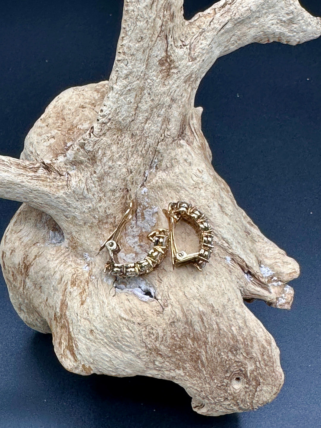 Vintage Caspian International CZ Earrings in gold plated Sterling Silver