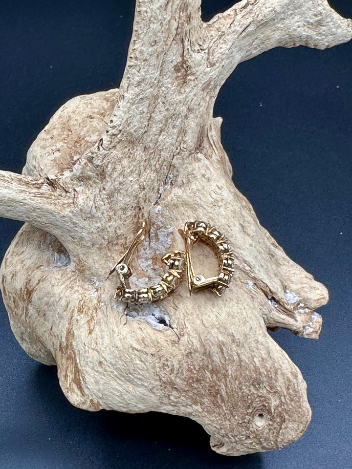 Vintage Caspian International CZ Earrings in gold plated Sterling Silver