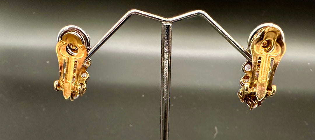 Vintage Caspian International CZ Earrings in gold plated Sterling Silver