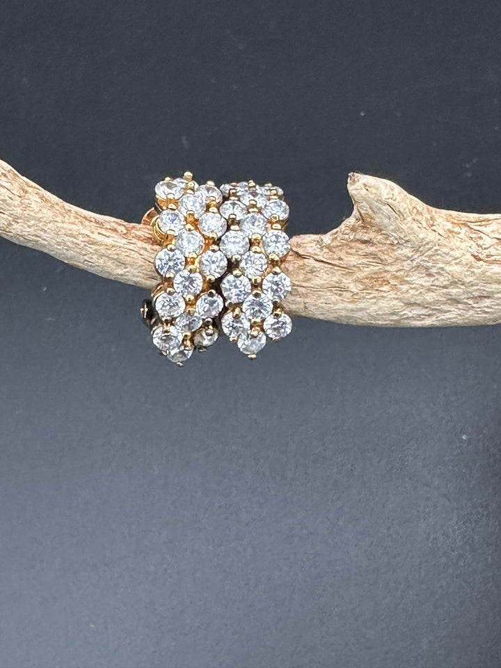 Vintage Caspian International CZ Earrings in gold plated Sterling Silver