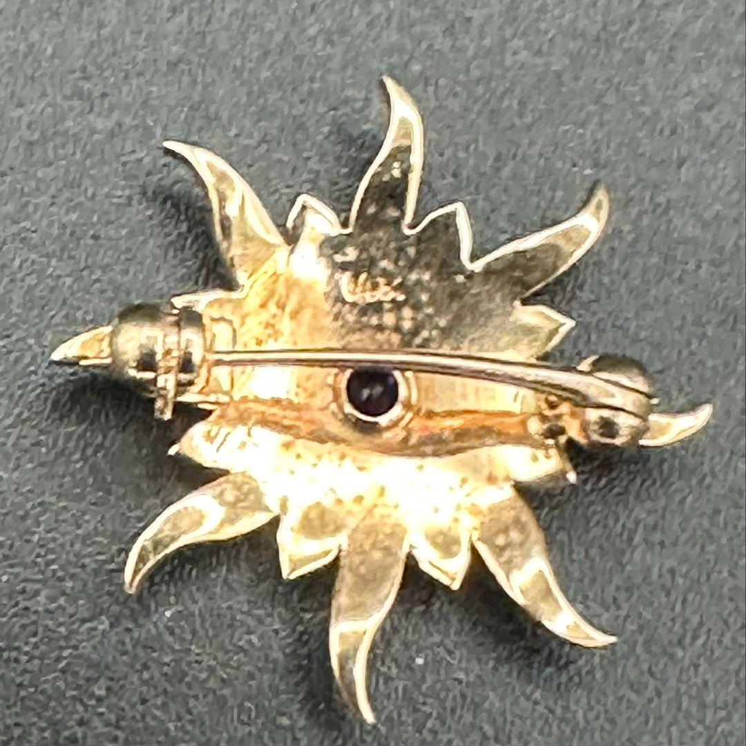 Antique Seed Pearl and Amethyst Starburst Brooch