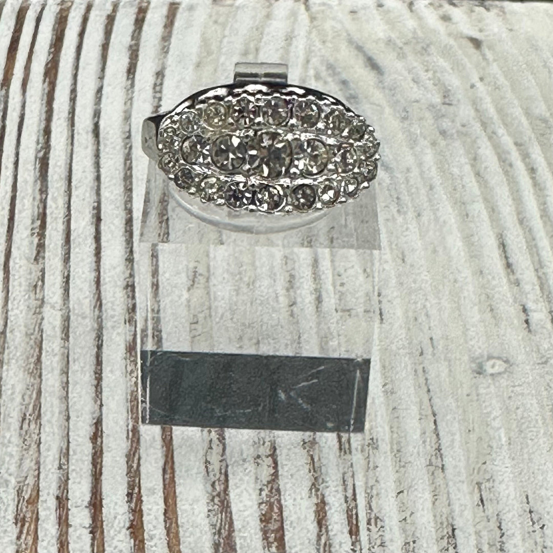 Rhinestone Ring in Rhodium plated sterling silver
