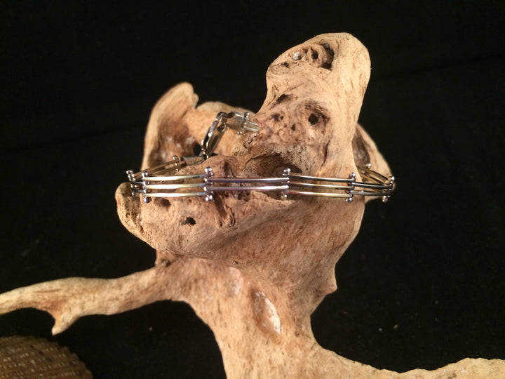 Alternating silver and gold plate link bracelet from Italy