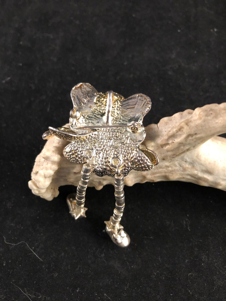 Gold and Silver Angel with Dangling legs Brooch