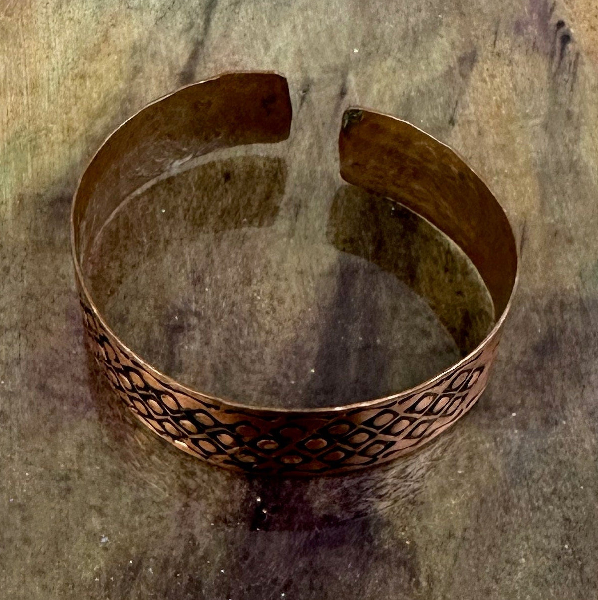 Stamped Copper Cuff Bracelet