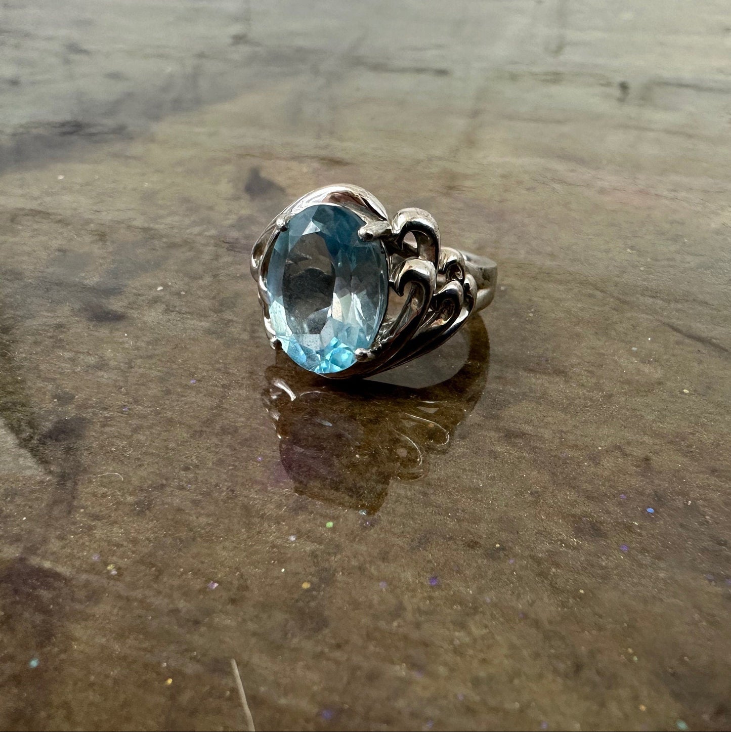 Blue Topaz and Sterling Silver ring