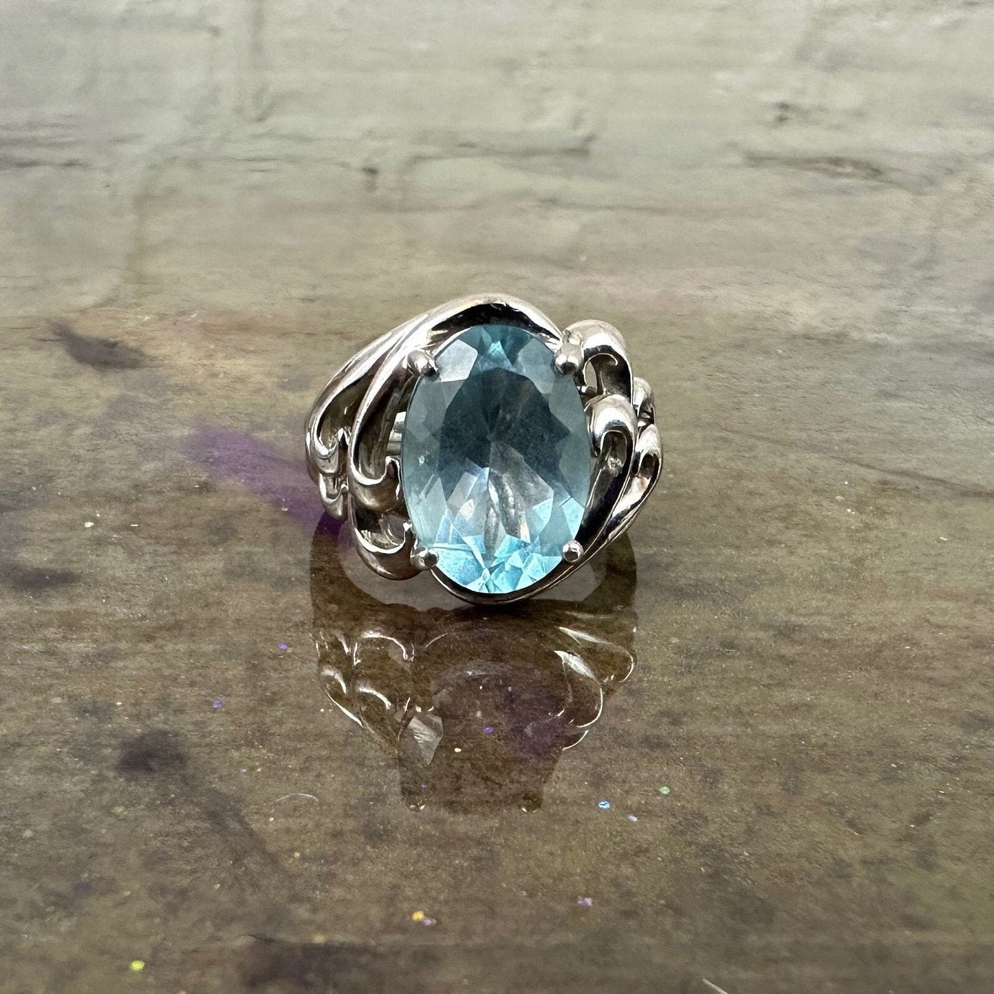 Blue Topaz and Sterling Silver ring