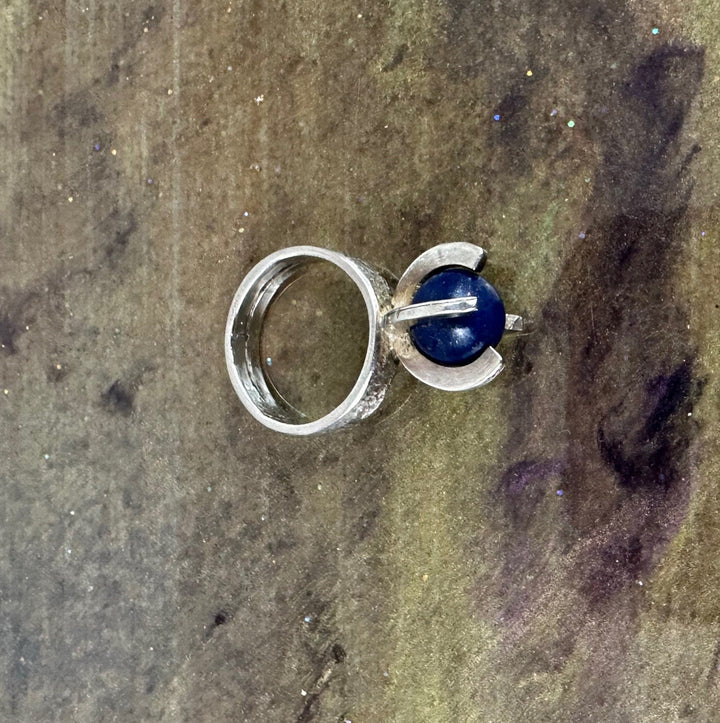 Lapis Lazuli Claw/Cage Ring in Sterling Silver